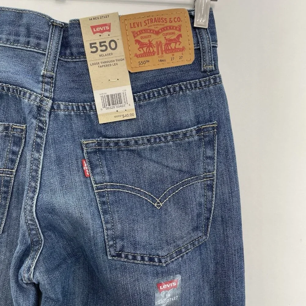 Levi’s 550 Jeans Relaxed Tapered Leg Denim Kids Youth 14R 27x27 - Picture 3 of 10